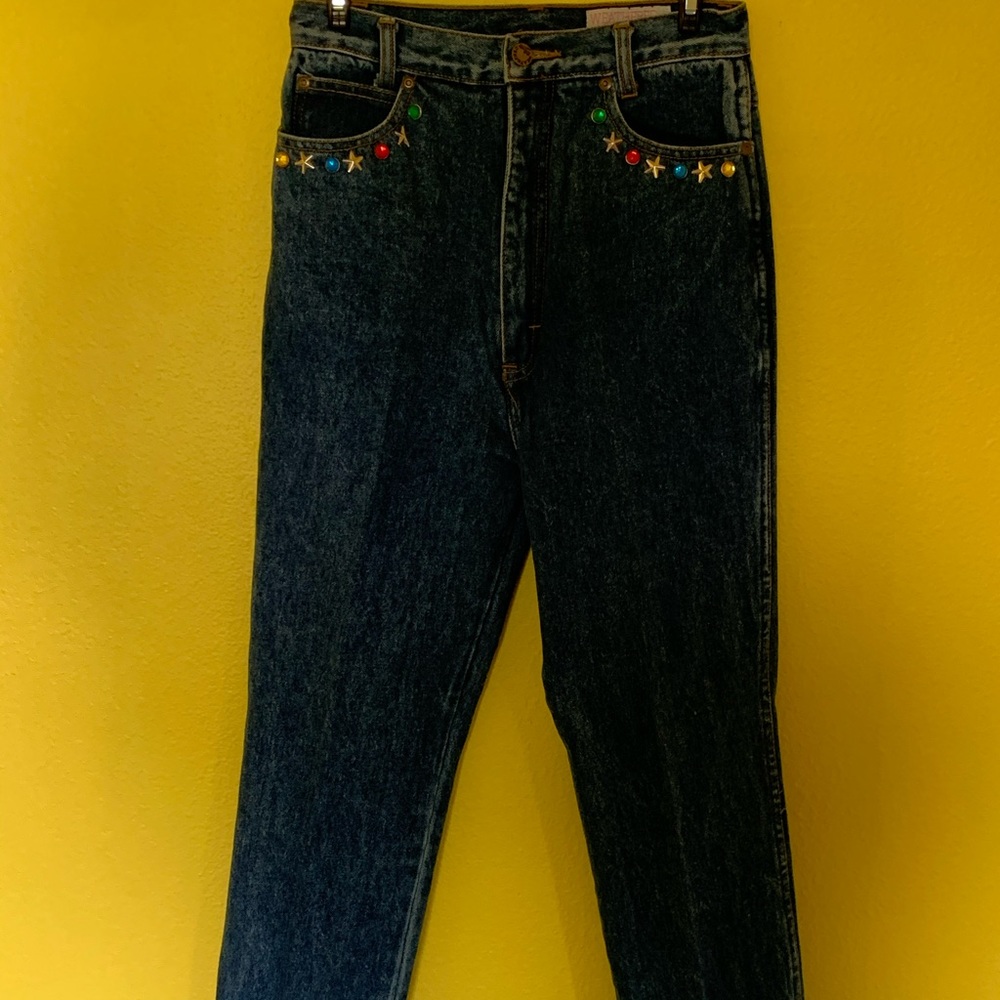 High Waisted Dark Blue Mom Jeans! (With Gems!)🥳